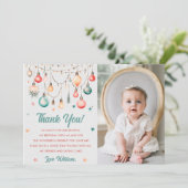  Kerstballen Verjaardagsfeest Dank U Kaart  (Staand voorkant)