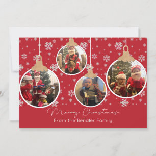 kerstballen Vier Fotokaarten Kaart