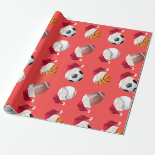 Kerstballer Sports Funny Santa Holiday Cadeaupapier