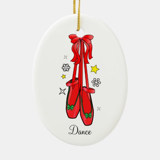 kerstballetschoenen keramisch ornament (Achterkant)