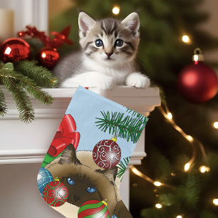 Kerstbalornament Siamees Kat Grappig Grote Kerstsok