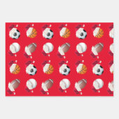 kerstbalsport Funny Santa Holiday Set Inpakpapier Vel (Voorkant 3)