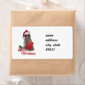 Kerstbandit Raccoon met Cadeau Etiket (Insitu)