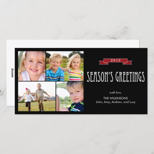 Kerstbanner Kerst Fotokaart Feestdagenkaart (Voorkant / Achterkant)