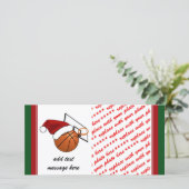 Kerstbasketbal en Basketbalhoepel Feestdagenkaart (Staand voorkant)