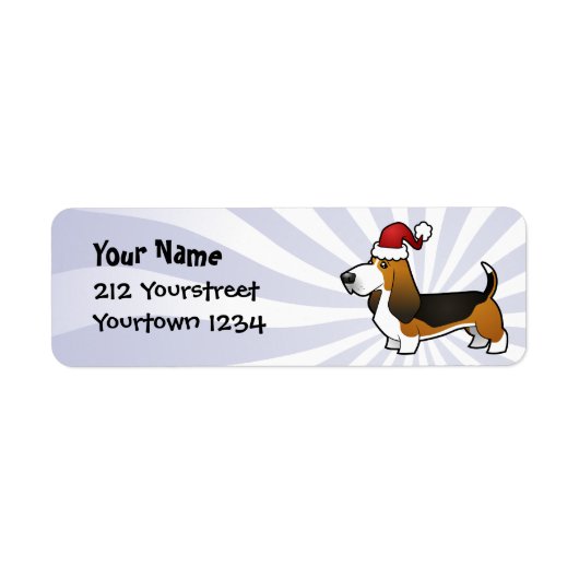 kerstbasset Hond Etiket (Voorkant)