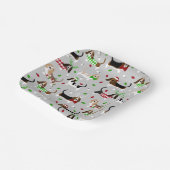 kerstbasset Hond Papieren Bordje (Gebogen)