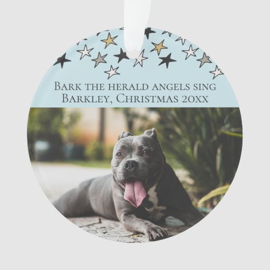Kerstbast De Herald Angels Zingen Hond Ornament (voorkant)