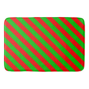 Kerstbath Mat/Red en Green Stripes Badmat