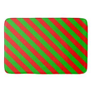 Kerstbath Mat/Red en Green Stripes Badmat