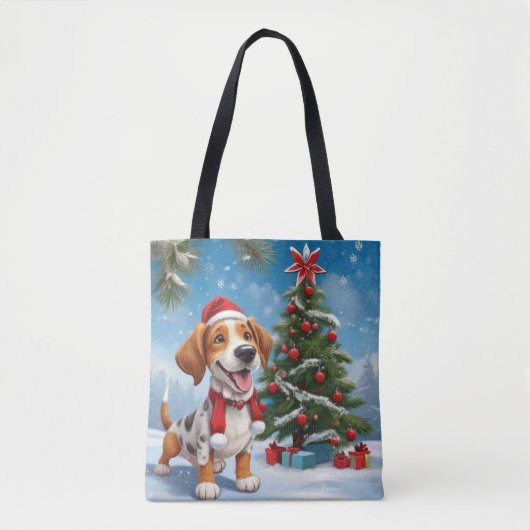 kerstbeagle Dog Draagtas (Voorkant)