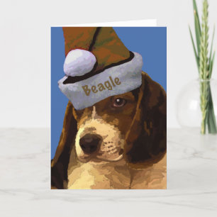 Kerstbeagle Puppy Feestdagen Kaart