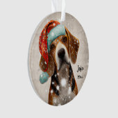 Kerstbeagle, Santa Dog Ornament (voorkant)