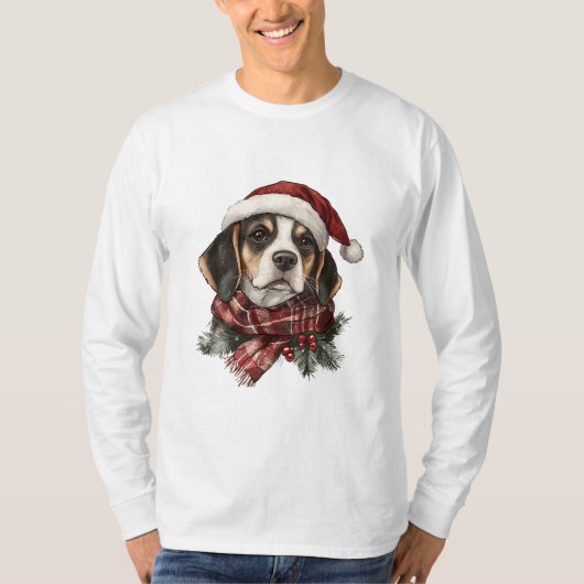 kerstbeagle t-shirt (Voorkant)