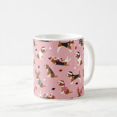 kerstbeagles roze koffiemok (Voorkant rechts)