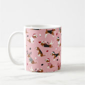 kerstbeagles roze koffiemok (Links)