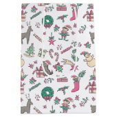 Kerstbedrijf van de Sint-hond Medium Cadeauzakje (Achterkant)