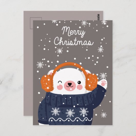 kerstBeer Briefkaart (Voorkant / Achterkant)