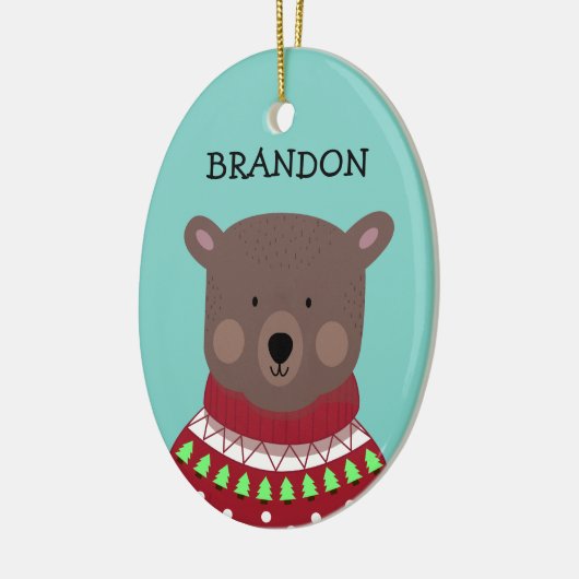 kerstBeer Keramisch Ornament (Links)