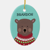 kerstBeer Keramisch Ornament (Voorkant)