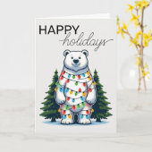 Kerstbeer Kerstkaart Kaart (Gele Bloem)