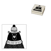 kerstbeer kunststempel 	rubberstempel (Gestempeld)