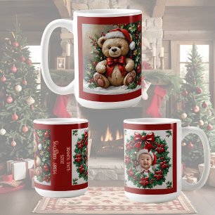 Kerstbeer met hulst koffiemok