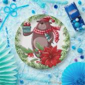 kerstBeer Papieren Bordje (Feest)