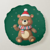 Kerstbeer Rond Kussen (Achterkant)