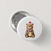 Kerstbeer Ronde Button 3,2 Cm (Voorkant /achterkant)