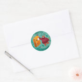 kerstBeer Ronde Sticker (Envelop)