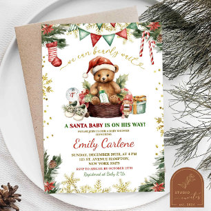 Kerstbeer Sinterklaas Jongen Baby Shower Kaart