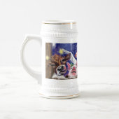 Kerstbeer Stein Happy Boerderij Party - Fun Bierpul (Links)
