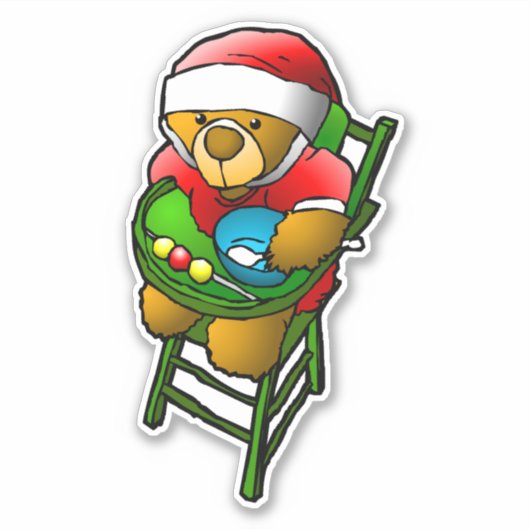 Kerstbeer van Sinterklaas Sticker (Voorkant)