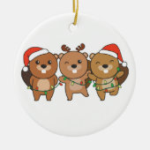 Kerstbeesten met kerstbedekking keramisch ornament (Voorkant)