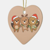 Kerstbeesten met kerstbedekking keramisch ornament (Links)