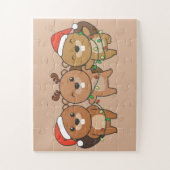 Kerstbeesten met kerstbedekking legpuzzel (Verticaal)