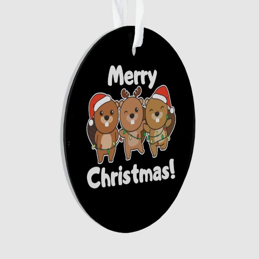 Kerstbeesten met kerstbeesten beuzelen vrolijk ker ornament (voorkant)