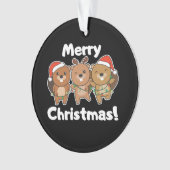 Kerstbeesten met kerstbeesten beuzelen vrolijk ker ornament (voorkant)