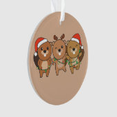 Kerstbeesten met kerstmis ornament (voorkant)