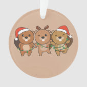 Kerstbeesten met kerstmis ornament (voorkant)