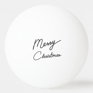kerstbegroeting sticker typografie, inktknop pingpongballen