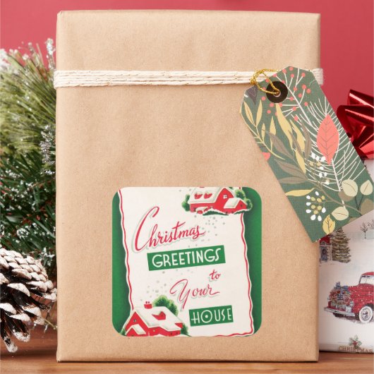  kerstbegroetingen sticker (Feestdagen)