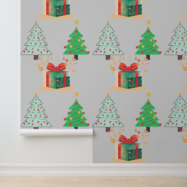 Kerstbehang:) Behang (Applicatie)