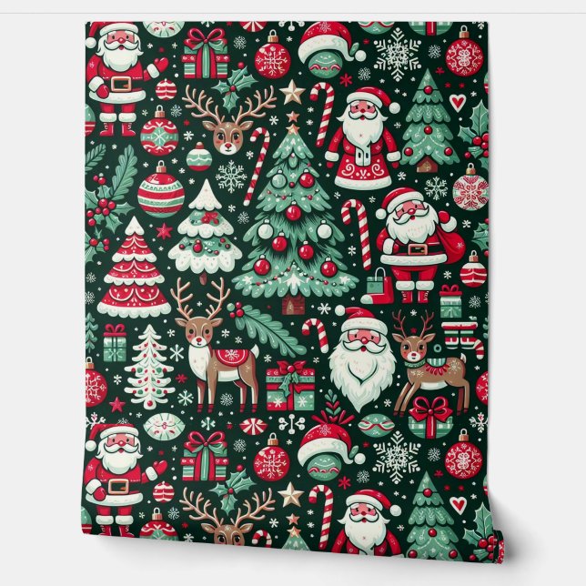 Kerstbehang Behang (Afrollen)
