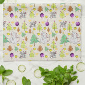 Kerstbeige Mouse Kitchen Towelen Theedoek (Gevouwen)
