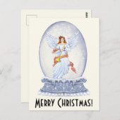 kerstbek met snowglobe briefkaart (Voorkant / Achterkant)