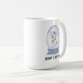 kerstbek met snowglobe koffiemok (Voorkant rechts)