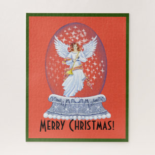 kerstbek met snowglobe legpuzzel