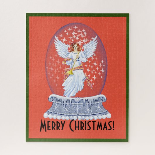 kerstbek met snowglobe legpuzzel (Verticaal)